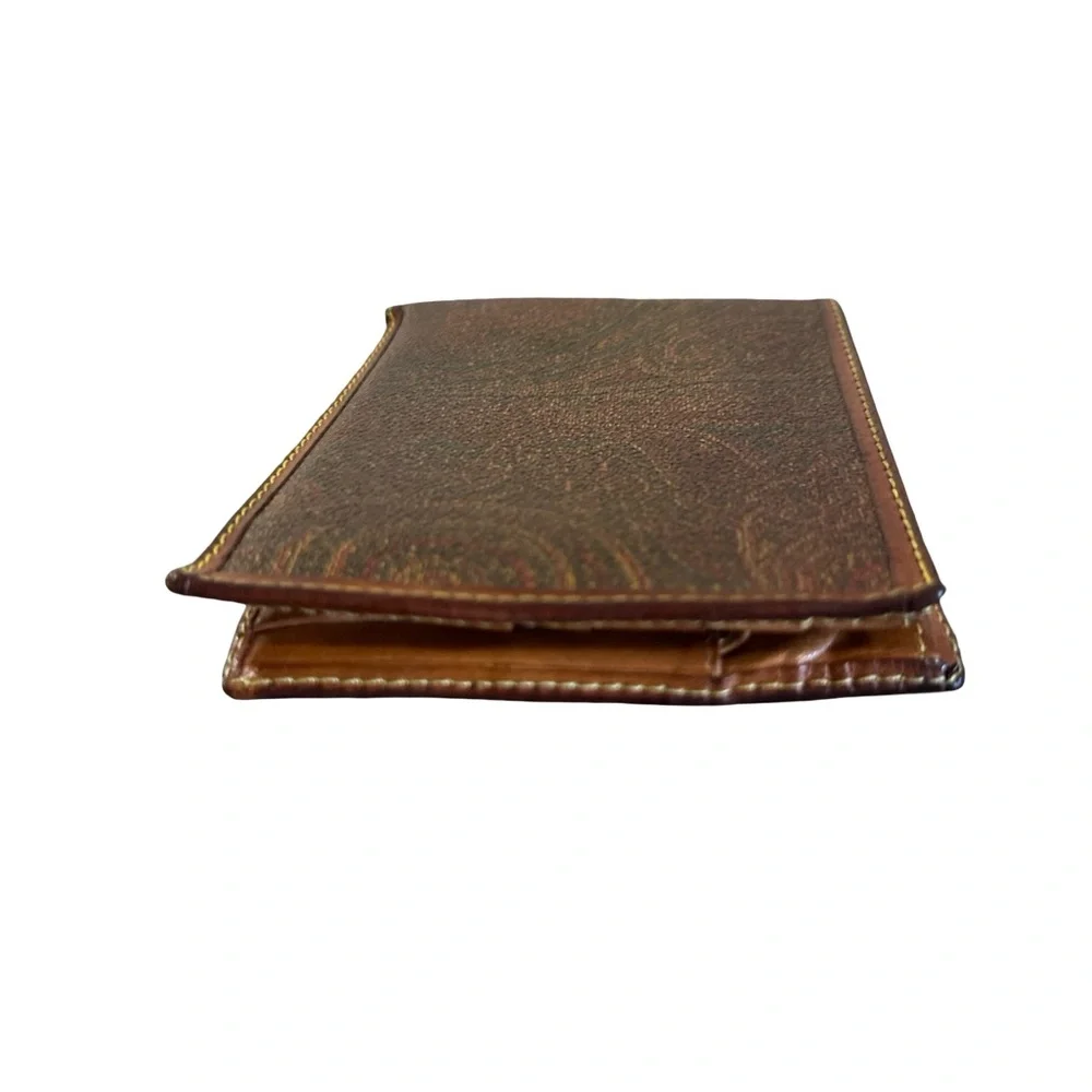 Etro Milano Italy Vintage (good) Burgundy Paisley Men's Bifold Wallet